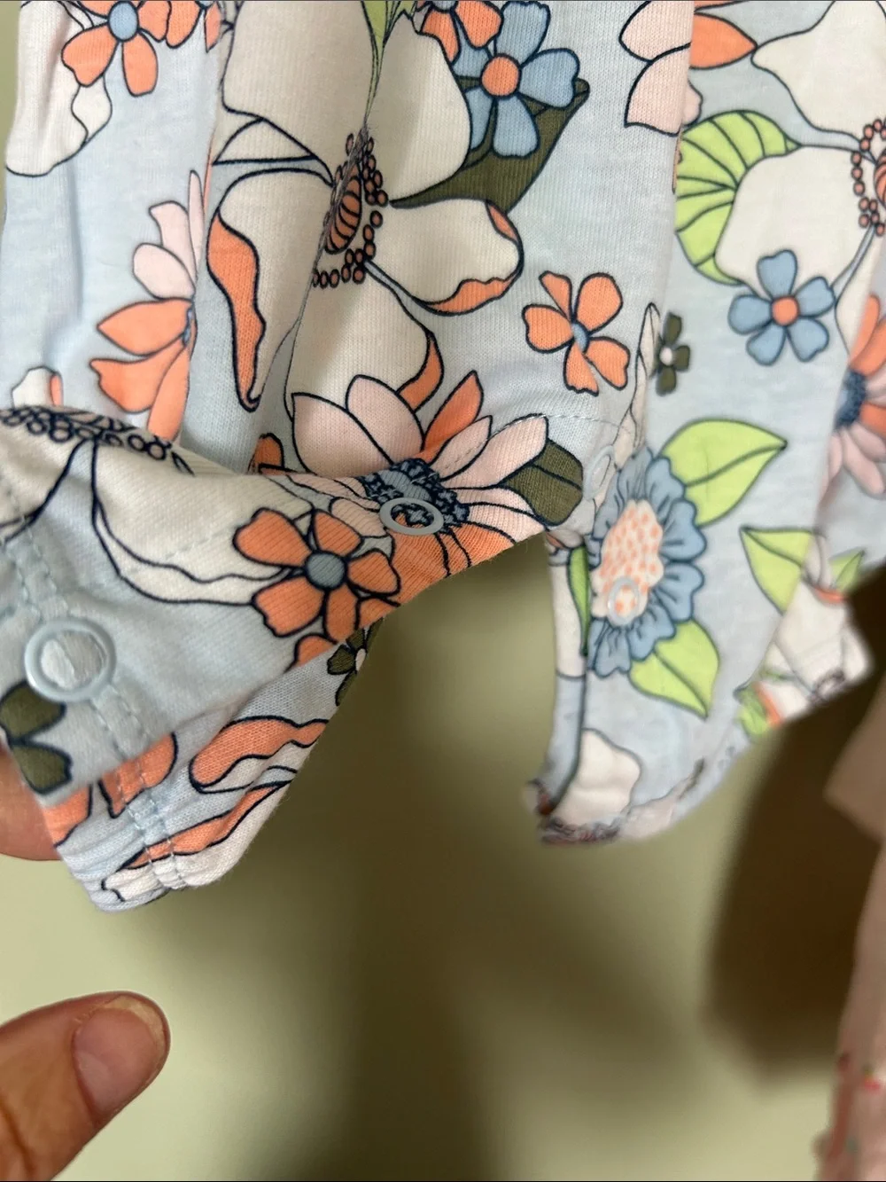 Carter's Pink Unicorn and Light Blue Floral Baby Rompers Set